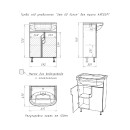 Тумба напольная Айсберг Лилия 60 под умывальник Уют  (DA2003T) 