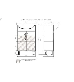 Тумба напольная Айсберг Стандарт под умывальник Исеть 55 см DA2402T