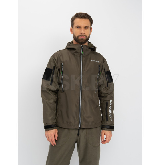 Куртка деми флисовая HUNTSMAN Камелот Хаки тк Softshell 48-50/176