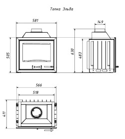 Печь-камин Мета-бел ТКТ-9,0-01 (в модификации "Эльба" )