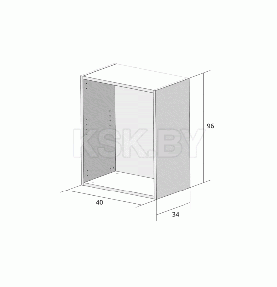 Корпус навесной 450х340х960 мм, высокий 2 полки (20453496) 