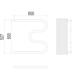 Полотенцесушитель М-образный (3/4") 500х600