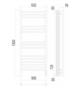 Полотенцесушитель Аврора П15 500х1300 электро
