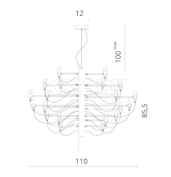 Светильник подвесной Divinare MOLTO 8030/02 LM-50 (8030/02 LM-50) 