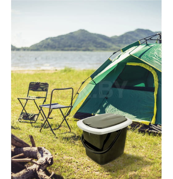 Ведро-туалет 16 л Plastic Republic PT9079 (черный) (ING4002) 