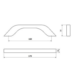 Ручка-скоба UU17-0160-LPM40 белый матовый L-160