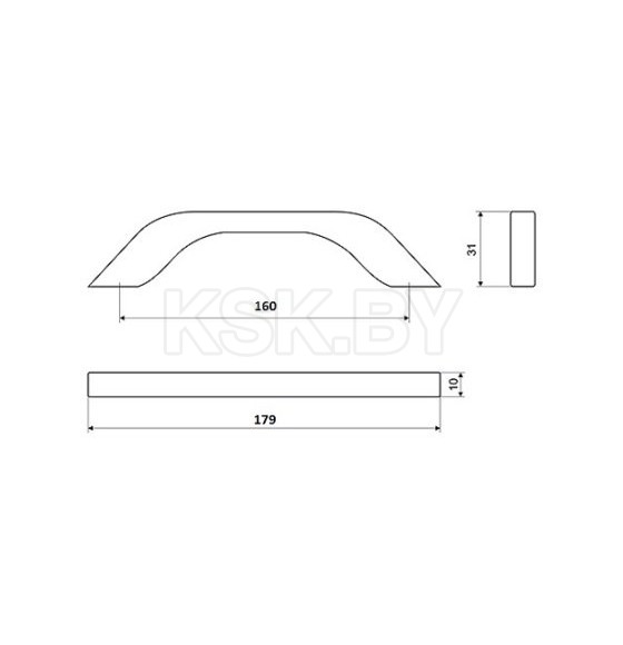 Ручка-скоба UU17-0160-LPM40 белый матовый L-160 (UU17-0160-LPM40) 