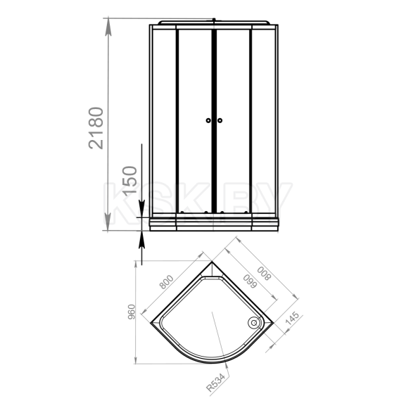 Кабина душевая DOMANI-Spa Delight 88 DS01D88LWM10 (DS01D88LWM10) 