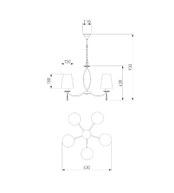 Светильник подвесной / хром 60079/5