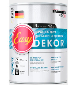 Краска акриловая для мебели и декора EasyDekor 1 л FARBITEX PROFI