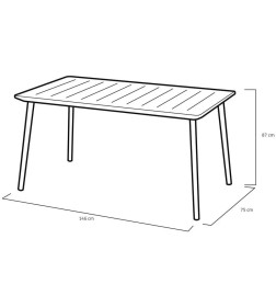 Стол уличный Metal Outdoor, черный