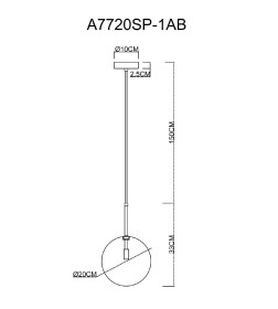 Светильник подвесной Arte Lamp CAMERON A7720SP-1AB