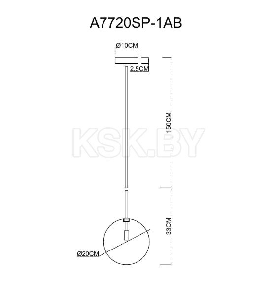 Светильник подвесной Arte Lamp CAMERON A7720SP-1AB (A7720SP-1AB) 