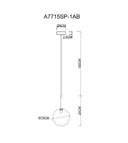 Светильник подвесной Arte Lamp CAMERON A7715SP-1AB