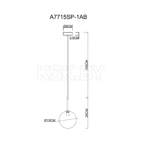 Светильник подвесной Arte Lamp CAMERON A7715SP-1AB (A7715SP-1AB) 