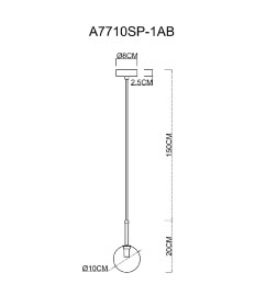 Светильник подвесной Arte Lamp CAMERON A7710SP-1AB