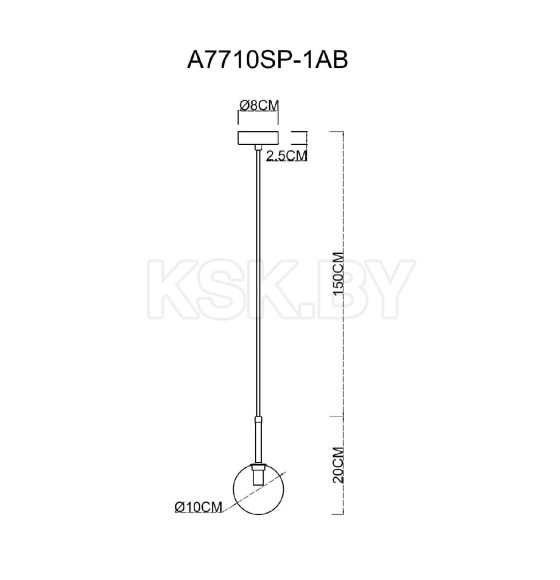 Светильник подвесной Arte Lamp CAMERON A7710SP-1AB (A7710SP-1AB) 