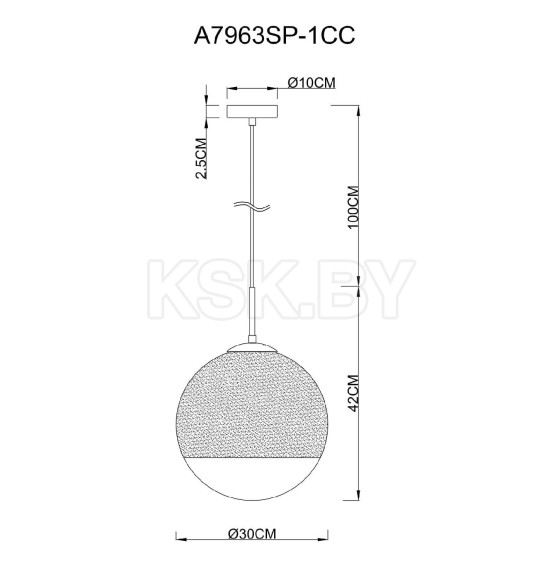 Светильник подвесной Arte Lamp JUPITER chrome A7963SP-1CC (A7963SP-1CC) 