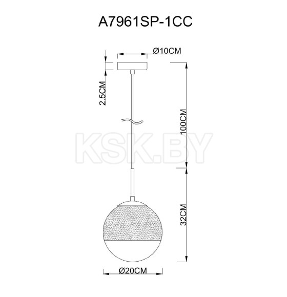 Светильник подвесной Arte Lamp JUPITER chrome A7961SP-1CC (A7961SP-1CC) 