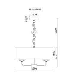 Светильник подвесной Arte Lamp JENNIFER A8555SP-6AB