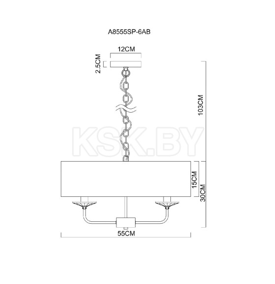 Светильник подвесной Arte Lamp JENNIFER A8555SP-6AB (A8555SP-6AB) 