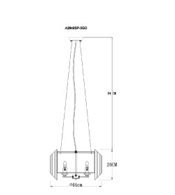 Светильник подвесной Arte Lamp JASTIN A2848SP-3GO