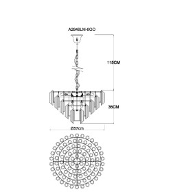 Светильник подвесной Arte Lamp JASTIN A2848LM-8GO