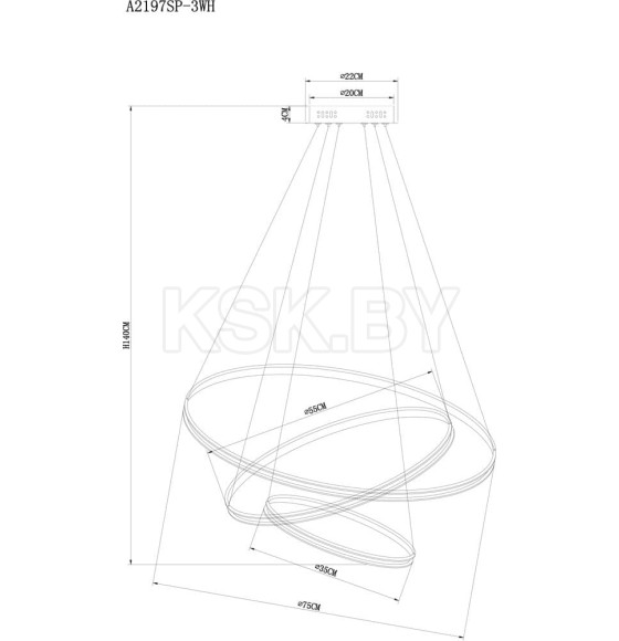 Светильник подвесной Arte Lamp FRODO A2197SP-3WH (A2197SP-3WH) 