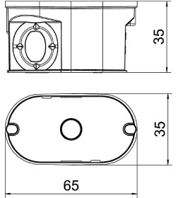 Коробка установочная UG 30-WA-D 2*35мм для светильников, с крышкой, 650°С, h=35мм, для спл. стен Obo-Rettermann