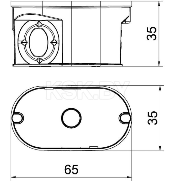 Коробка установочная UG 30-WA-D 2*35мм для светильников, с крышкой, 650°С, h=35мм, для спл. стен Obo-Rettermann (2003732) 