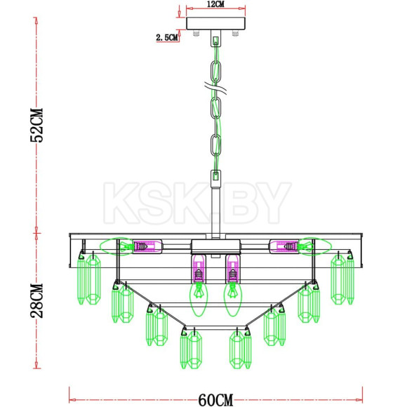 Светильник подвесной Arte Lamp DIADEM A1002LM-8CC (A1002LM-8CC) 