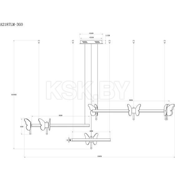 Светильник подвесной Arte Lamp DARCY A2187LM-3GO (A2187LM-3GO) 