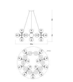 Светильник подвесной Arte Lamp BOLLA A1664SP-25BK