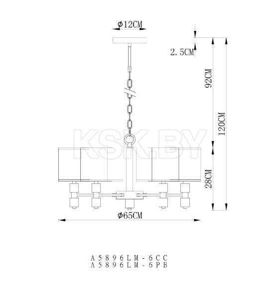 Светильник подвесной Arte Lamp NORTH A5896LM-6PB (A5896LM-6PB) 