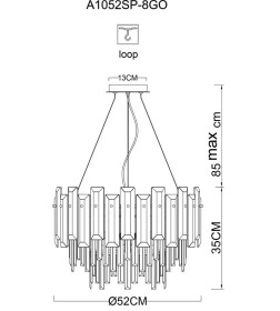 Светильник подвесной Arte Lamp NICOLETTA A1052SP-8GO