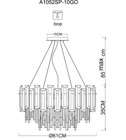 Светильник подвесной Arte Lamp NICOLETTA A1052SP-10GO