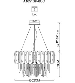 Светильник подвесной Arte Lamp NICOLETTA A1051SP-8CC