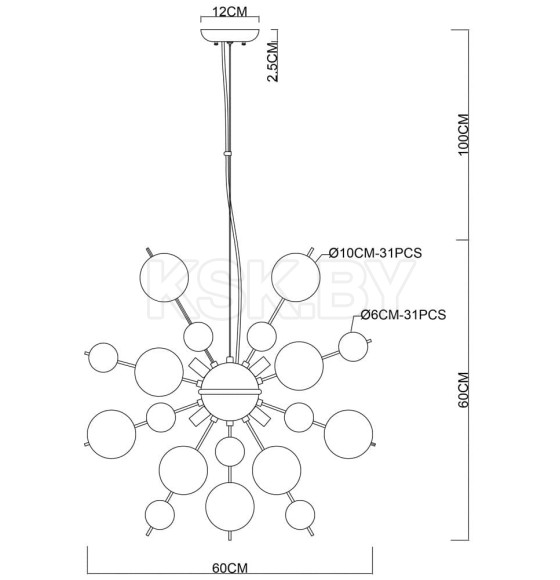 Светильник подвесной Arte Lamp MOLECULE A8313SP-9CC (A8313SP-9CC) 