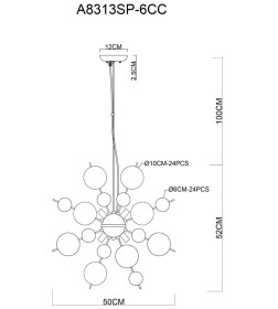 Светильник подвесной Arte Lamp MOLECULE A8313SP-6CC