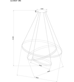 Светильник подвесной Arte Lamp MERIDIANA A2198SP-3WH