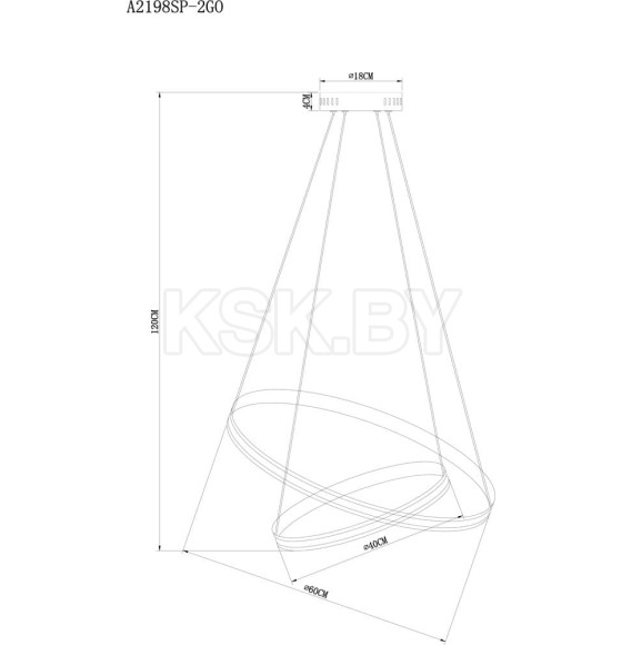 Светильник подвесной Arte Lamp MERIDIANA A2198SP-2GO (A2198SP-2GO) 