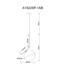 Светильник подвесной Arte Lamp Bolla-unica A1922SP-1AB