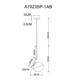 Светильник подвесной Arte Lamp Bolla-unica A1923SP-1AB