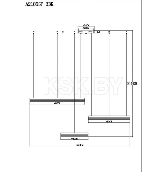 Светильник подвесной Arte Lamp MERCURY A2185SP-3BK (A2185SP-3BK) 