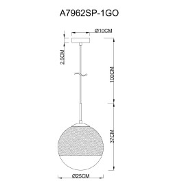 Светильник подвесной Arte Lamp JUPITER gold A7962SP-1GO