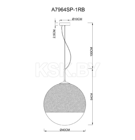 Светильник подвесной Arte Lamp JUPITER copper A7964SP-1RB (A7964SP-1RB) 