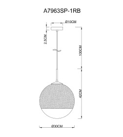 Светильник подвесной Arte Lamp JUPITER copper A7963SP-1RB