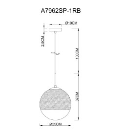 Светильник подвесной Arte Lamp JUPITER copper A7962SP-1RB