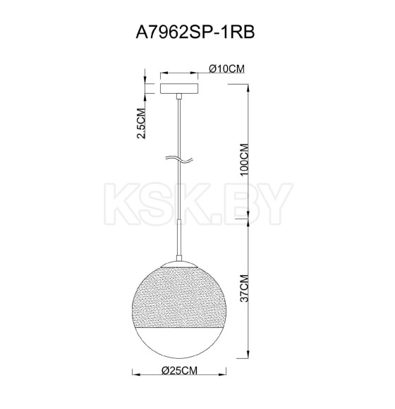 Светильник подвесной Arte Lamp JUPITER copper A7962SP-1RB (A7962SP-1RB) 