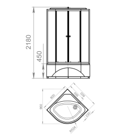 Кабина душевая DOMANI-Spa Delight 88 high DS01D88HBT10